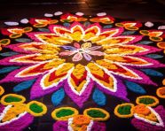 Beautiful rangoli design on floor, diwali festival stock image, diwali festival ai prompt