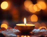 Luminous diya flame in the night, diwali festival stock image, diwali festival ai prompt