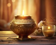 Luxurious gold candles for your home, diwali festival stock image, diwali festival ai prompt
