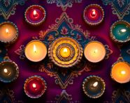 Diwali celebration with lights and candles, diwali festival stock image, diwali festival ai prompt