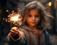 Girl holding sparkler on a summer night, diwali festival stock image, diwali festival ai prompt