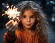Happy girl with sparkler, diwali festival stock image, diwali festival ai prompt