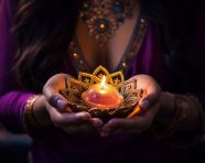 Beautiful woman holding diya, diwali festival stock image, diwali festival ai prompt