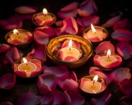 Petals and diyas, diwali festival stock image, diwali festival ai prompt