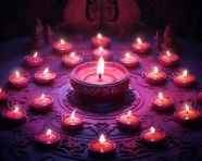 Diwali diyas on the moon, diwali festival stock image, diwali festival ai prompt