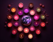 Diwali diyas on the lunar surface, diwali festival stock image, diwali festival ai prompt