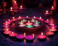Diwali diyas illuminating the night, diwali festival stock image, diwali festival ai prompt