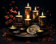 Diwali lights candle decor, diwali festival stock image, diwali festival ai prompt