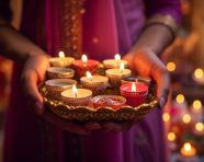 On the occasion of diwali people hold diyas, diwali festival stock image, diwali festival ai prompt