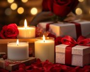 Two wooden boxes with red ribbons, diwali festival stock image, diwali festival ai prompt