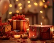 Diwali gifts and candles for a prosperous new year, diwali festival stock image, diwali festival ai prompt