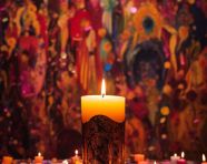 Candlelight casting a rainbow glow, diwali festival stock image, diwali festival ai prompt