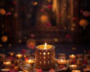 Candlelight creating a warm and inviting atmosphere, diwali festival stock image, diwali festival ai prompt