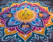Beautiful rangoli on the floor, diwali festival stock image, diwali festival ai prompt