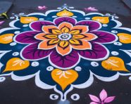 A colorful rangoli, diwali festival stock image, diwali festival ai prompt