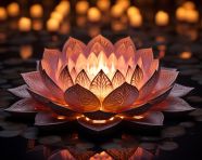 Diya in the shape of a lotus flower, diwali festival stock image, diwali festival ai prompt