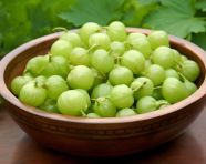 Gooseberry fruit in a bowl, gooseberry fruit image