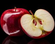 Fresh red apple cut in half, apple fruit image hd