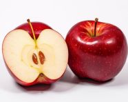 Red apple slices on white background, apple fruit image hd