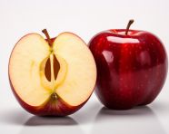 Delicious red apple wedges on white, apple fruit image hd