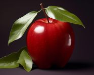 Red apple slices on a white background, apple fruit image hd