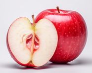 Red apple slices and white background, apple fruit image hd