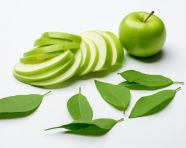Juicy green apple quarters, apple fruit image hd