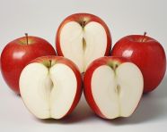 Four apples with slices with white backgrounds, apple fruit image hd