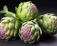 Fresh artichokes isolated on white, artichoke image