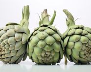 Fresh artichokes on display, artichoke image
