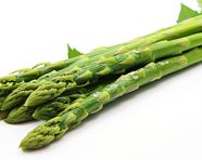 Single asparagus spear on white, asparagus image