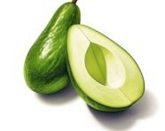 Fresh avocados on white background, avocado image stock photo