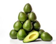 Fresh avocado on white background, avocado image stock photo
