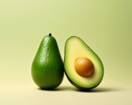 Two avocados in perfect harmony, avocado image stock photo