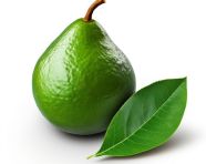 Avocado with leaf isolated on white background, avocado image stock photo