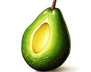 Fresh avocado on white, avocado image stock photo