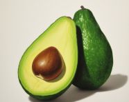 Avocado green on a white background, avocado image stock photo