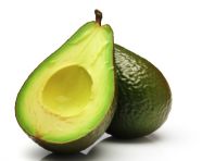 A ripe avocado isolated on a white background, avocado image stock photo