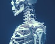 Human skeleton with spine, human bone image