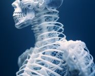 Human skeleton with backbone, human bone image