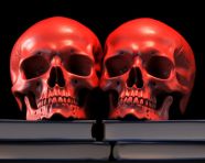 In the darkness of night, human bone image