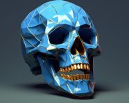 Medical 3d skull model, human bone image