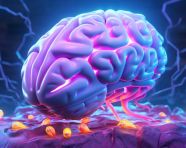 Glowing brain anatomy, human brain image