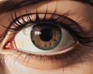 A close up of a brown eye and brown brows, beautiful women eyes images