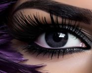 Eyelashes and mascara on white eye, beautiful women eyes images