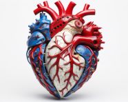 Blue and red heart, human heart image