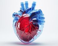 An image of a human heart with blue eyes, human heart image