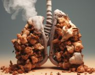 Image of lungs with smoke coming out of it, human lungs image