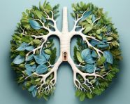 Green lungs tree and plant, human lungs image