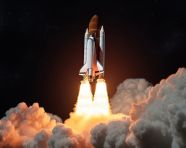 Space shuttle launches against full moon, chandrayaan images hd